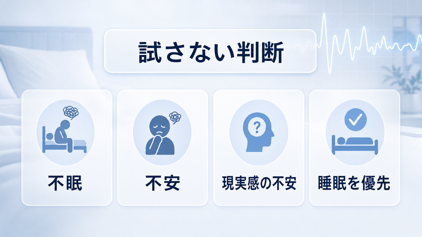 不眠、不安、現実感の不安があるときはSSILDより睡眠を優先すると示す図解